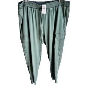 TORRID Women's Size 3 Jogger Stretch Challis Cargo Pocket Pants Forest Green NWT